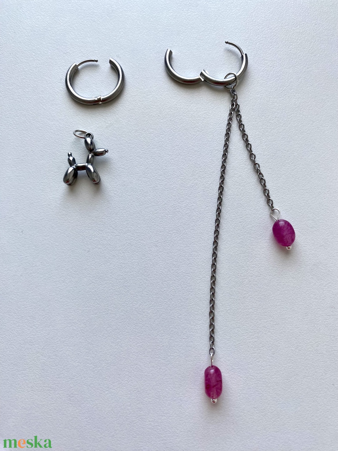 Aszimmetrikus fülbevaló - ékszer - fülbevaló - lógó fülbevaló - Meska.hu