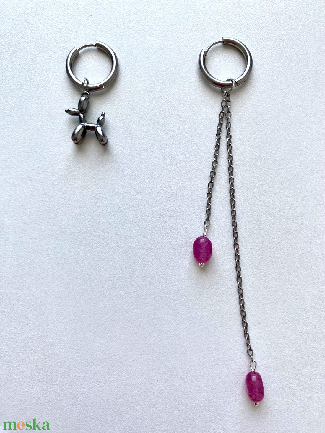 Aszimmetrikus fülbevaló - ékszer - fülbevaló - lógó fülbevaló - Meska.hu