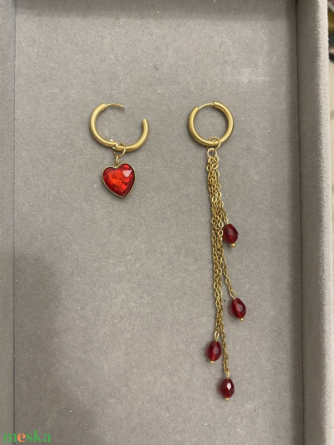 Aszimmetrikus fülbevaló - ékszer - fülbevaló - lógó fülbevaló - Meska.hu