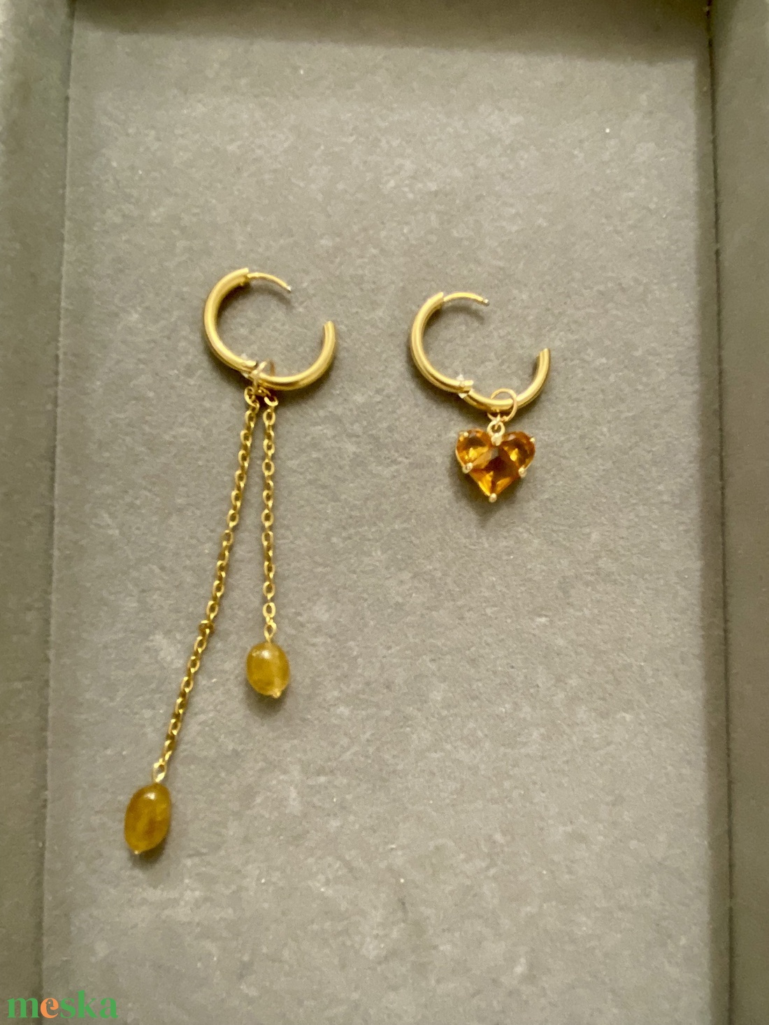 Aszimmetrikus fülbevaló - ékszer - fülbevaló - lógó fülbevaló - Meska.hu