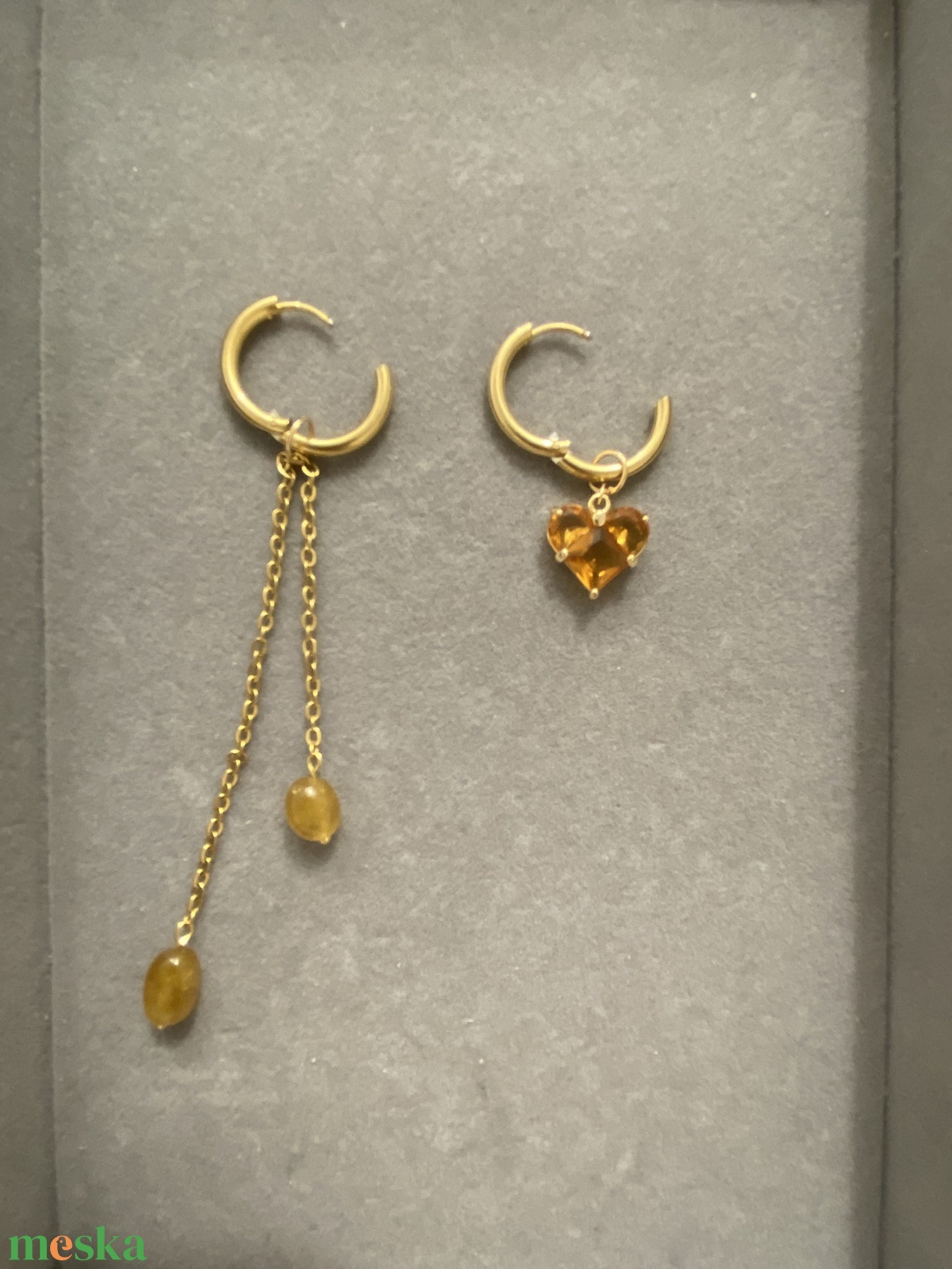 Aszimmetrikus fülbevaló - ékszer - fülbevaló - lógó fülbevaló - Meska.hu