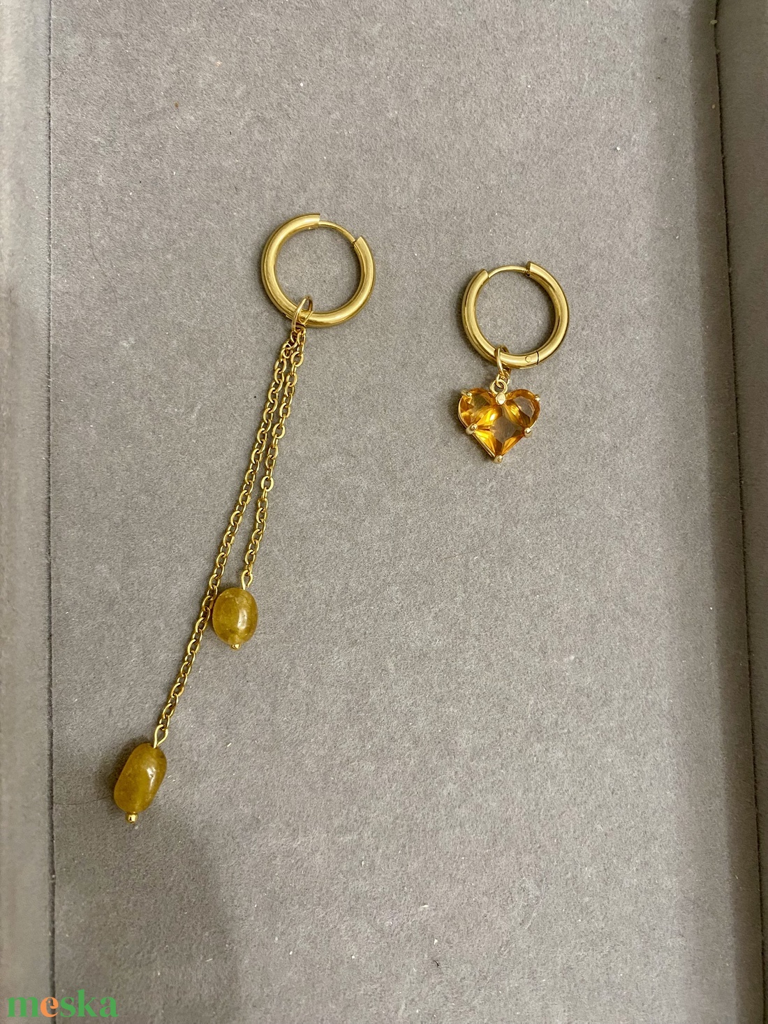 Aszimmetrikus fülbevaló - ékszer - fülbevaló - lógó fülbevaló - Meska.hu