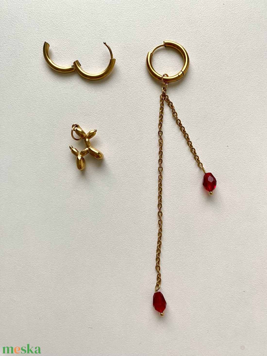 Aszimmetrikus fülbevaló - ékszer - fülbevaló - lógó fülbevaló - Meska.hu
