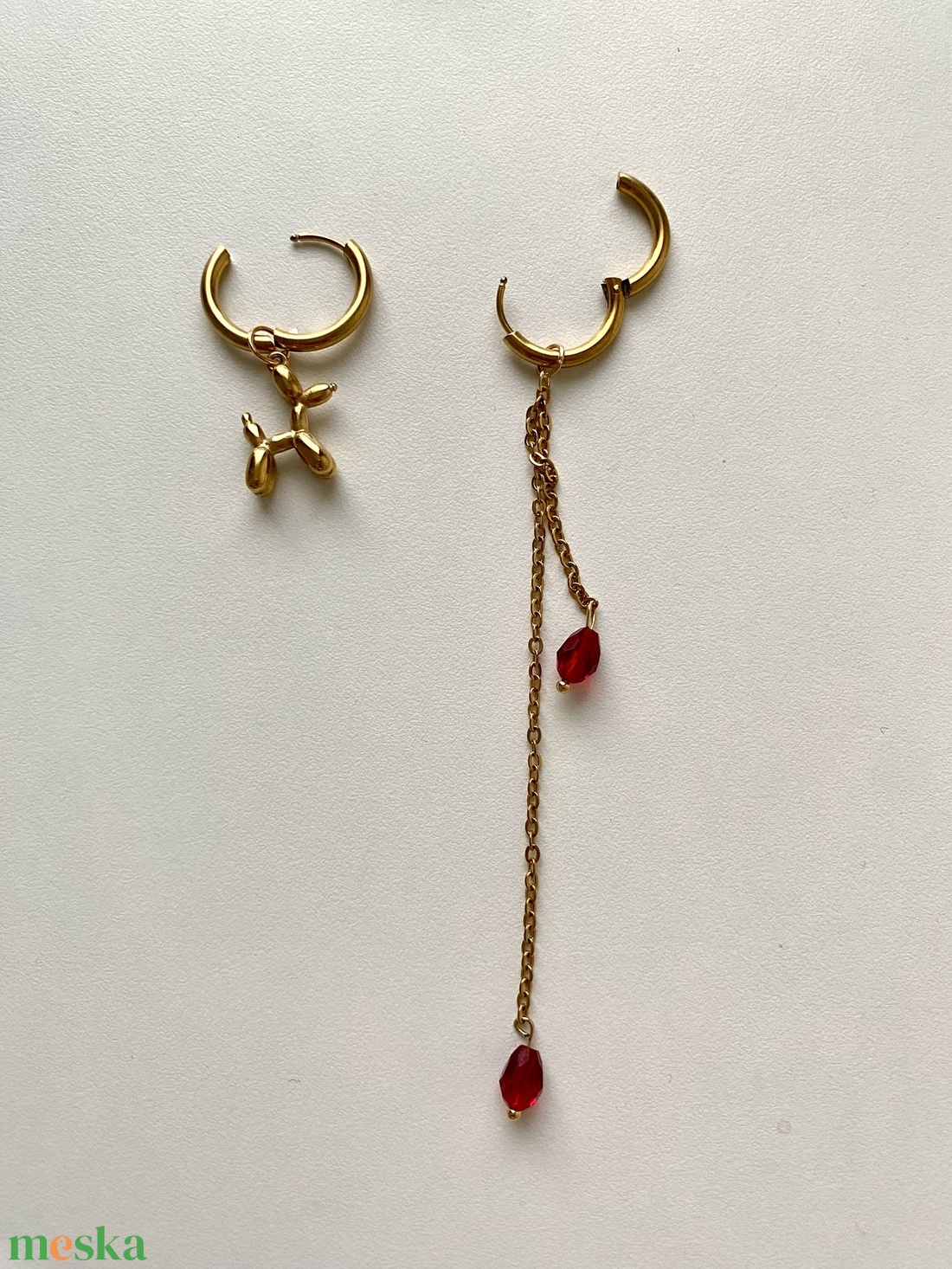 Aszimmetrikus fülbevaló - ékszer - fülbevaló - lógó fülbevaló - Meska.hu