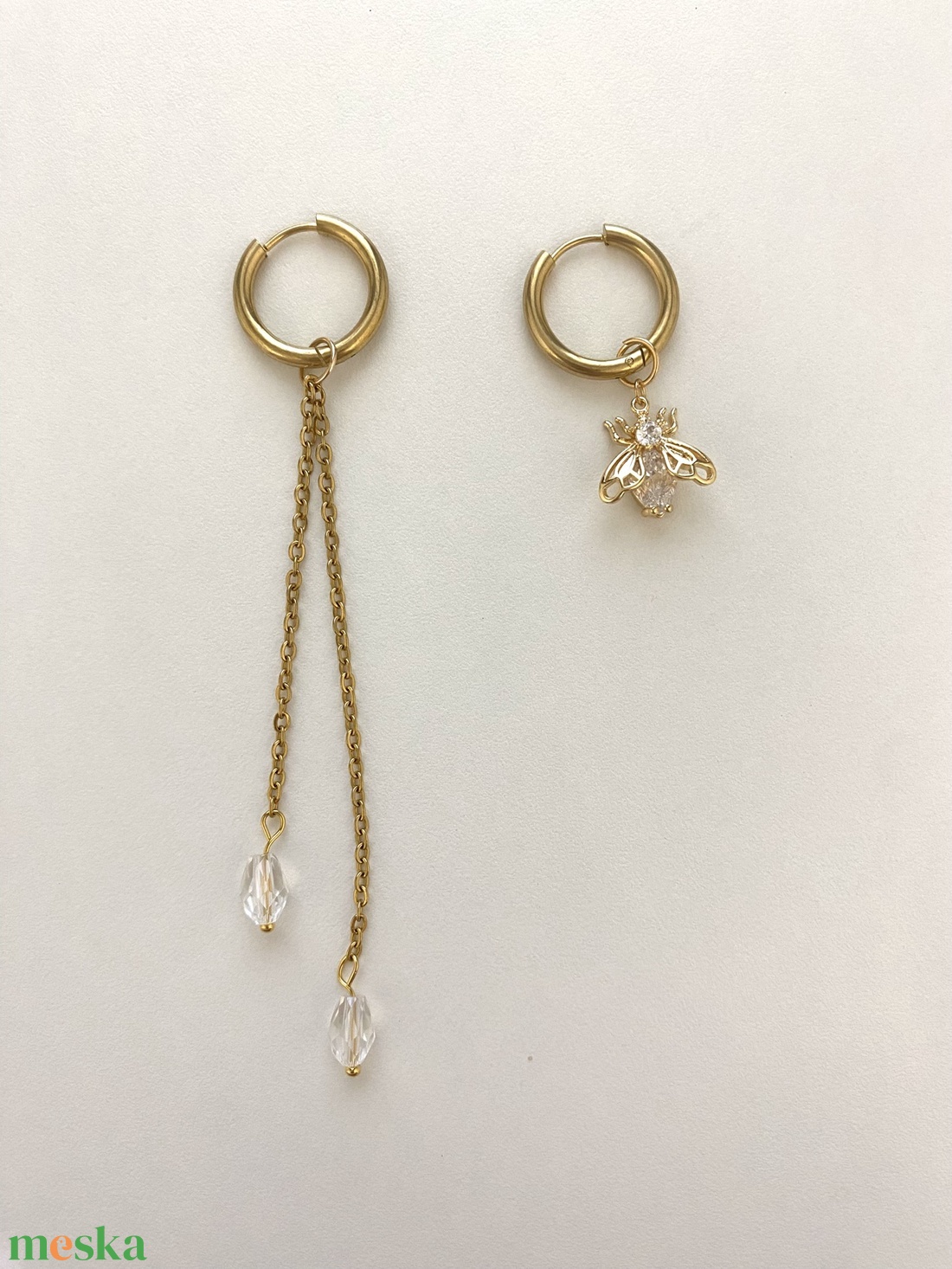 Aszimmetrikus fülbevaló - ékszer - fülbevaló - lógó fülbevaló - Meska.hu