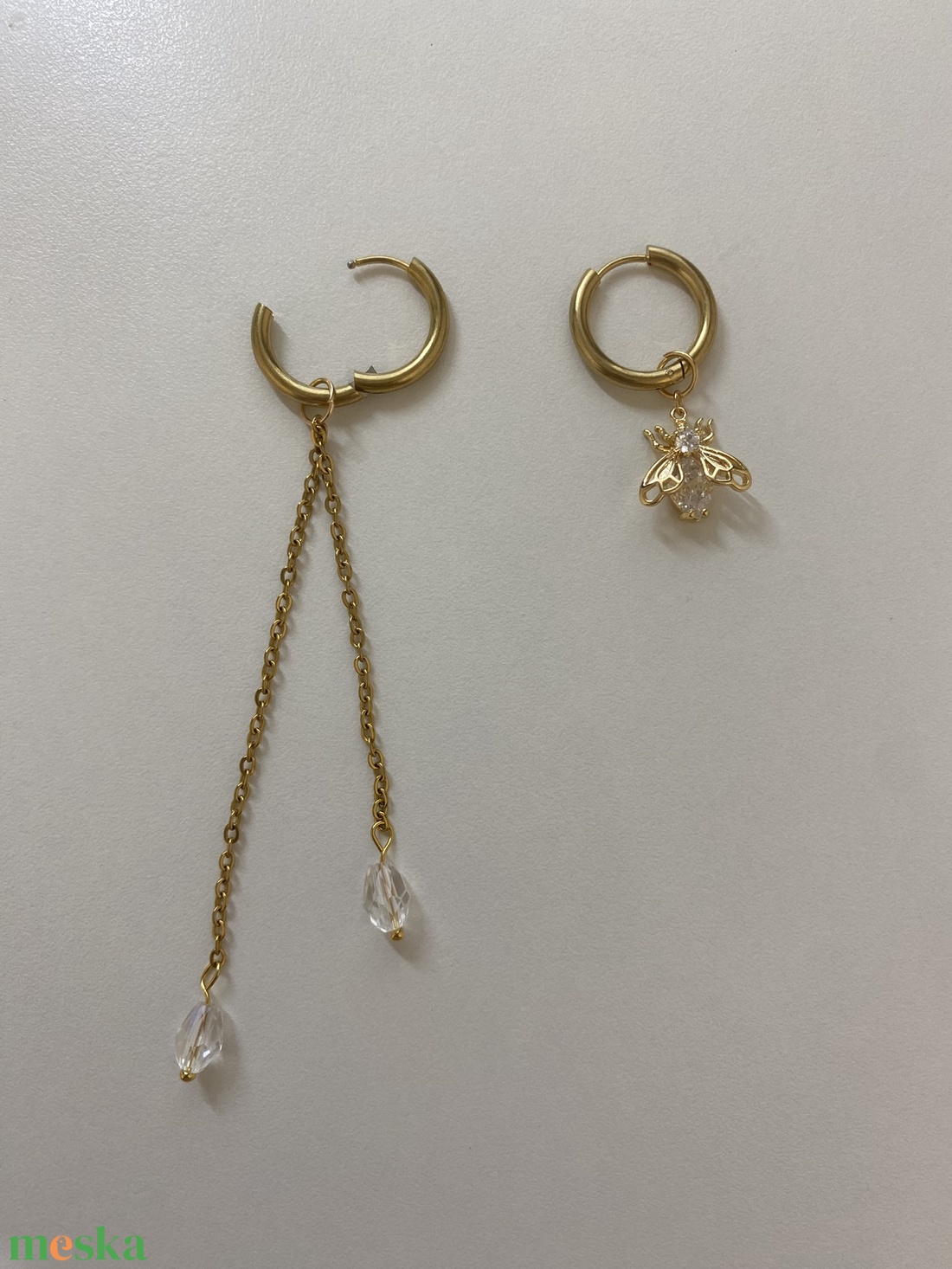 Aszimmetrikus fülbevaló - ékszer - fülbevaló - lógó fülbevaló - Meska.hu