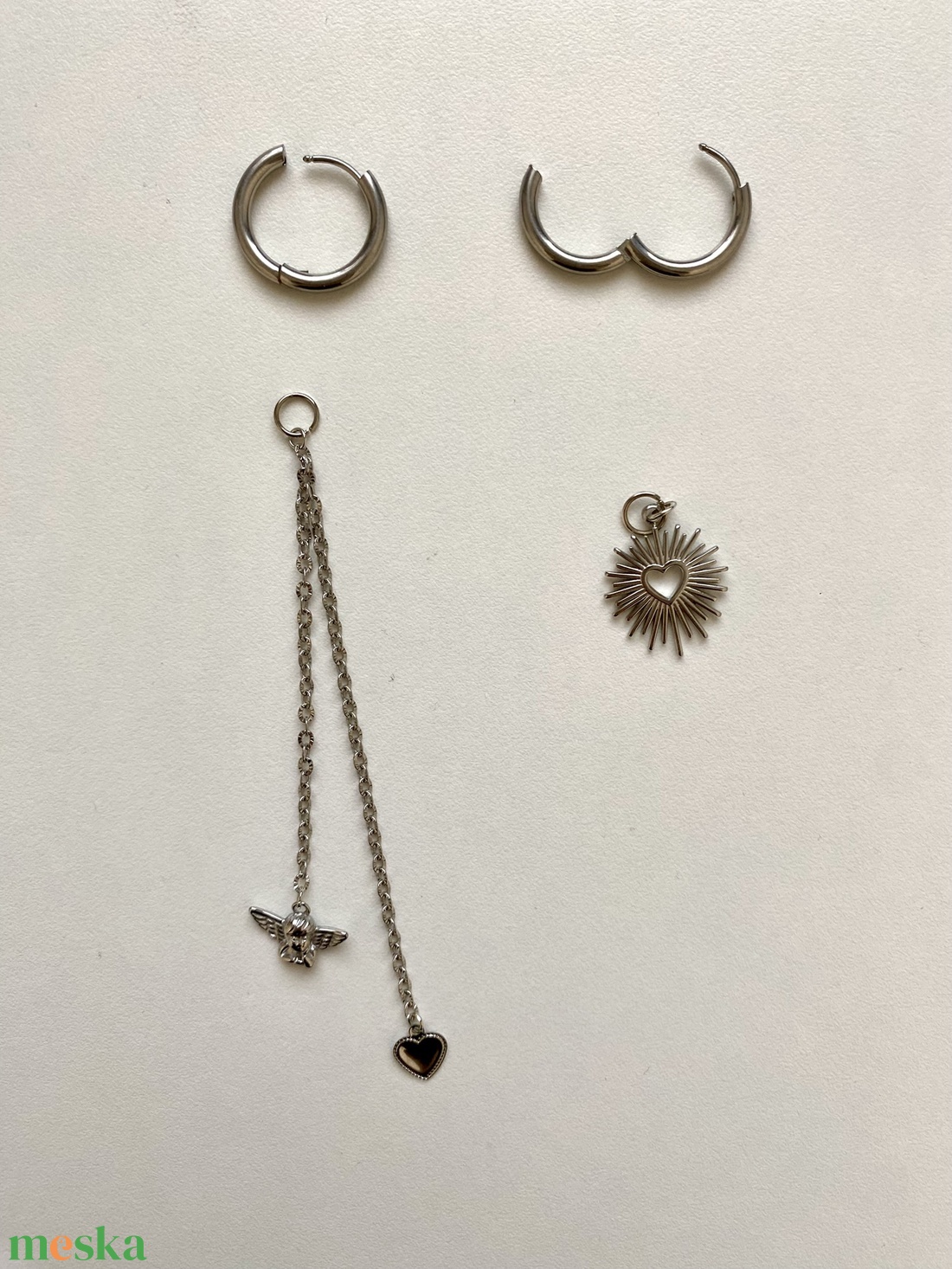 Aszimmetrikus fülbevaló - ékszer - fülbevaló - lógó fülbevaló - Meska.hu