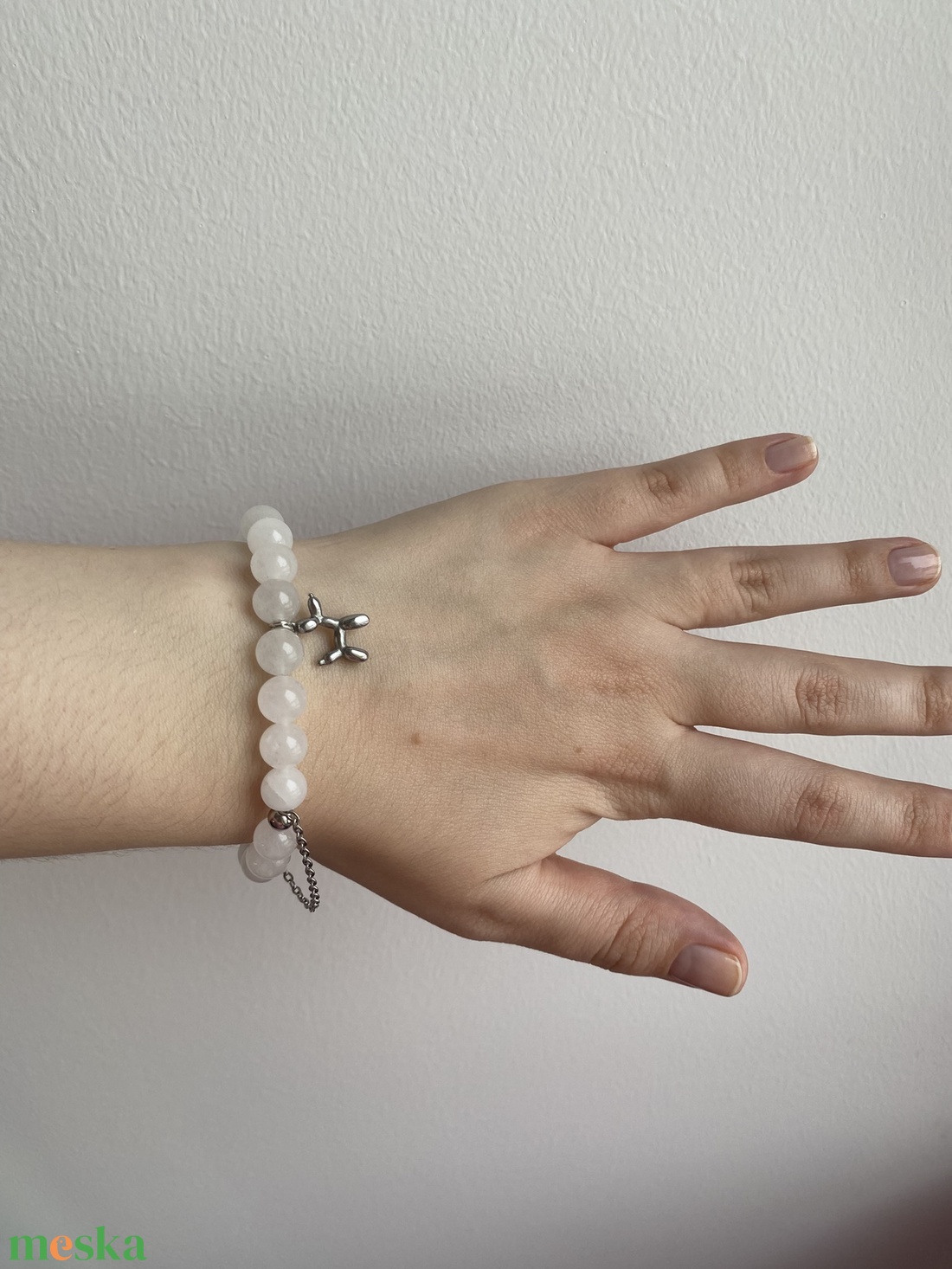 Fehér kvarc gumis karkötő - ékszer - karkötő - ásványkarkötő - Meska.hu