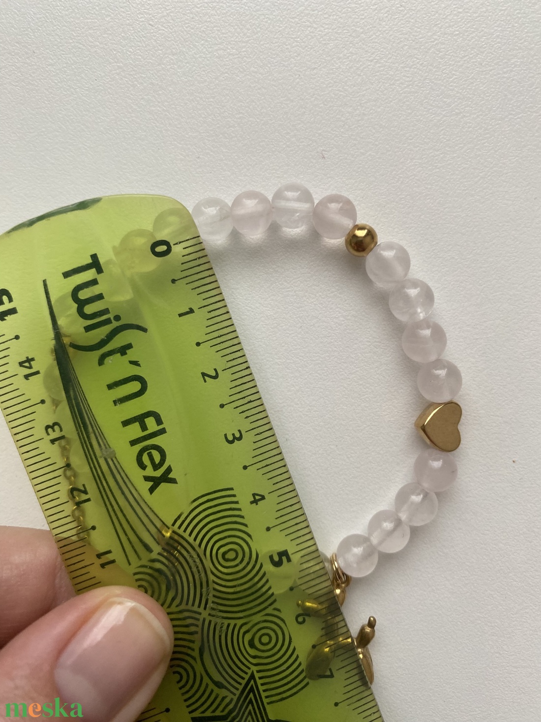 Rózsakvarc gumis karkötő - ékszer - karkötő - ásványkarkötő - Meska.hu