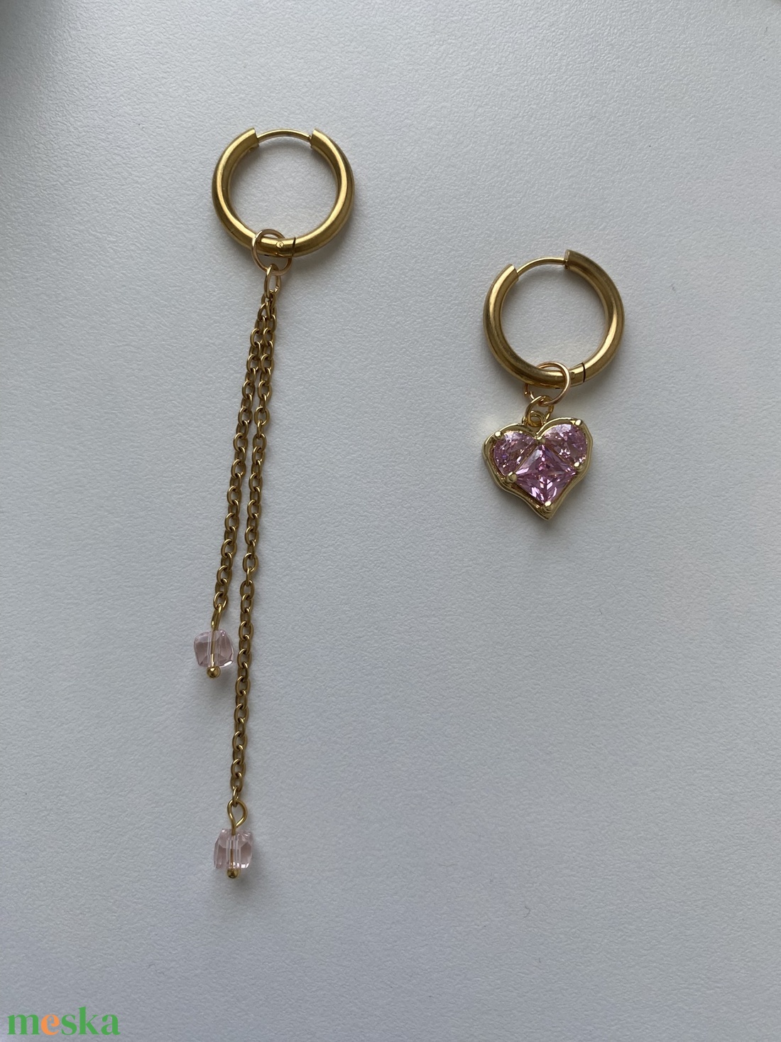 Aszimmetrikus fülbevaló - ékszer - fülbevaló - lógó fülbevaló - Meska.hu