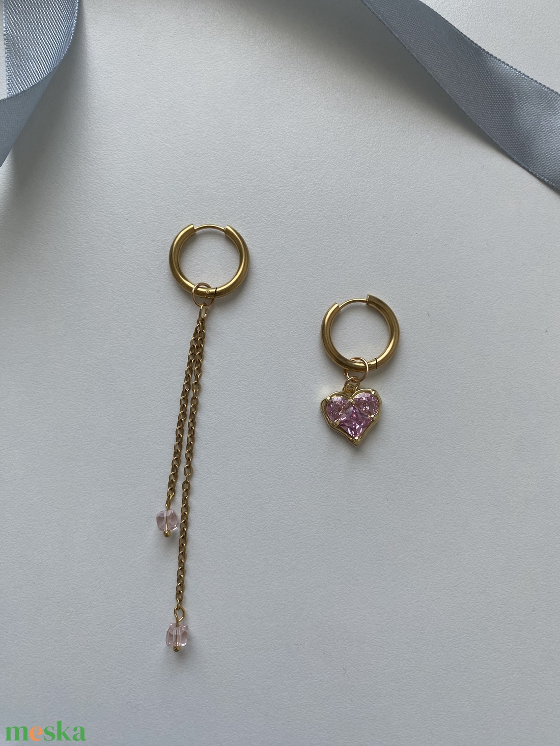 Aszimmetrikus fülbevaló - ékszer - fülbevaló - lógó fülbevaló - Meska.hu