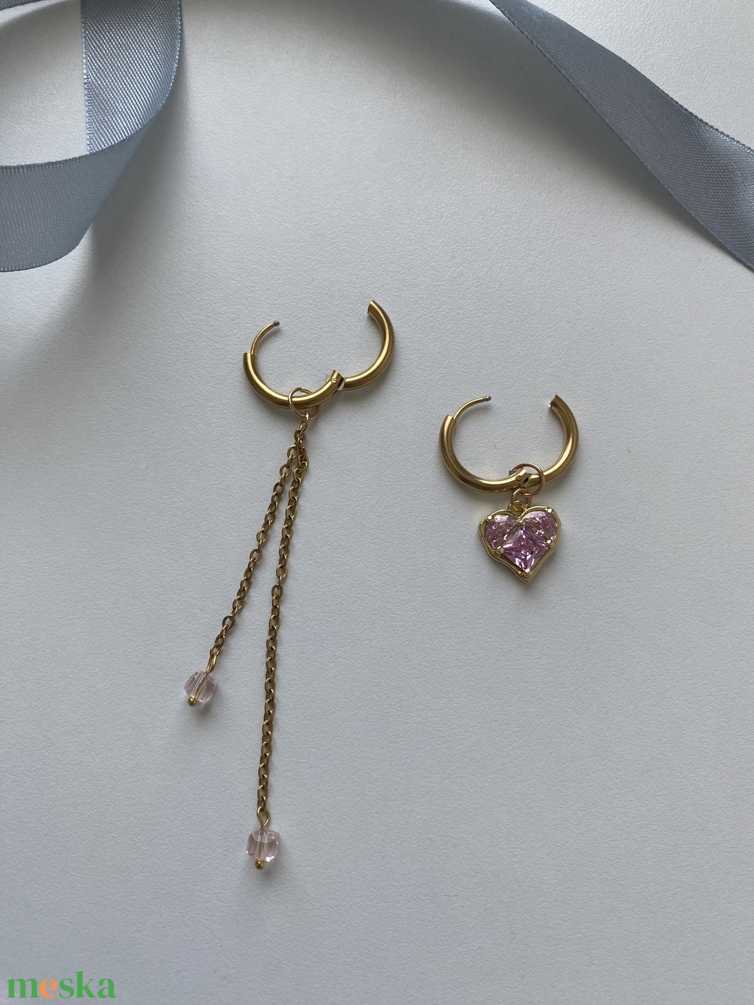 Aszimmetrikus fülbevaló - ékszer - fülbevaló - lógó fülbevaló - Meska.hu