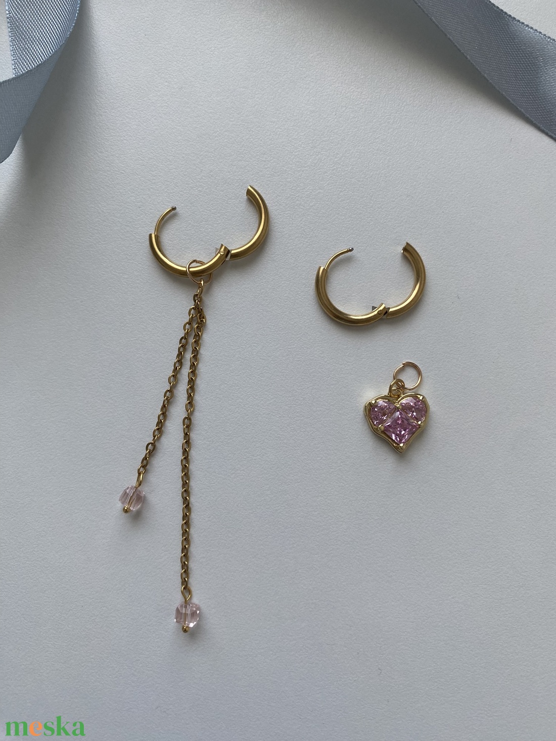 Aszimmetrikus fülbevaló - ékszer - fülbevaló - lógó fülbevaló - Meska.hu