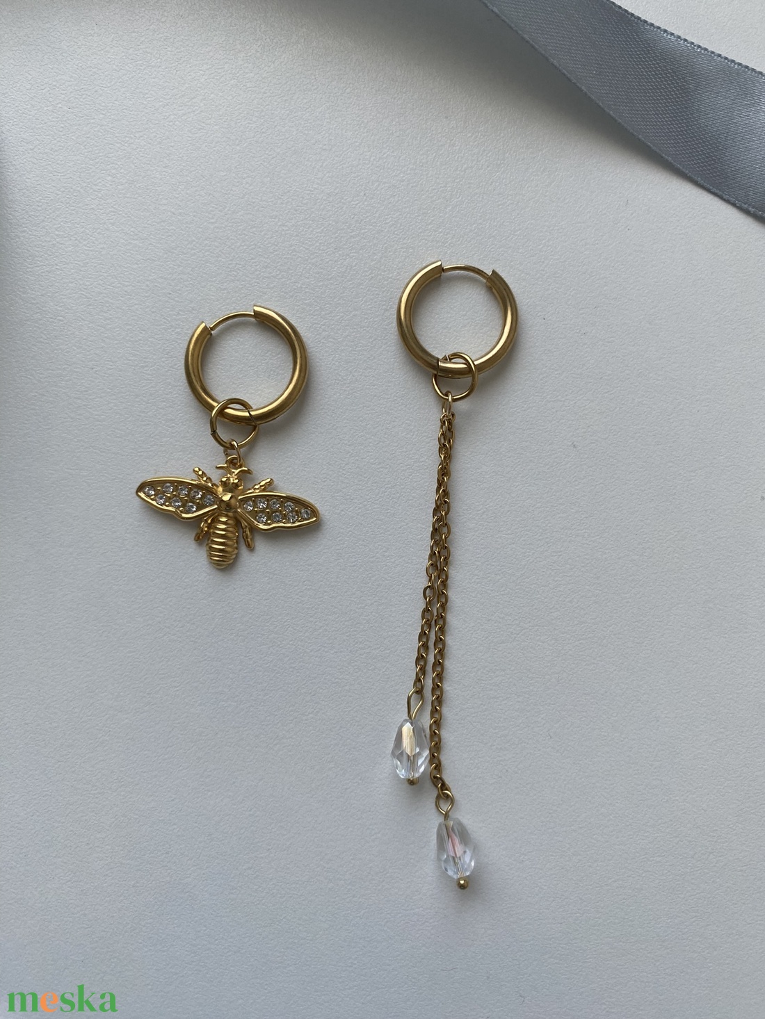 Aszimmetrikus fülbevaló - ékszer - fülbevaló - lógó fülbevaló - Meska.hu