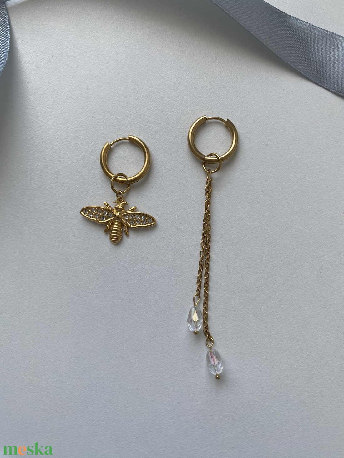 Aszimmetrikus fülbevaló - ékszer - fülbevaló - lógó fülbevaló - Meska.hu