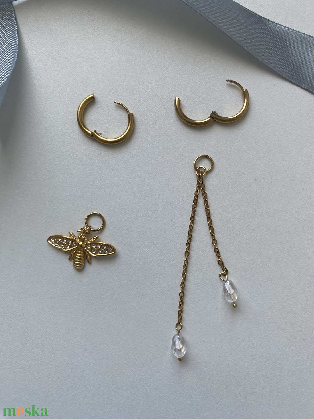 Aszimmetrikus fülbevaló - ékszer - fülbevaló - lógó fülbevaló - Meska.hu