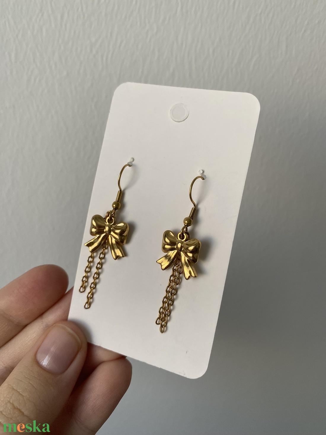 18k Aranyozott fülbevaló - ékszer - fülbevaló - lógós kerek fülbevaló - Meska.hu