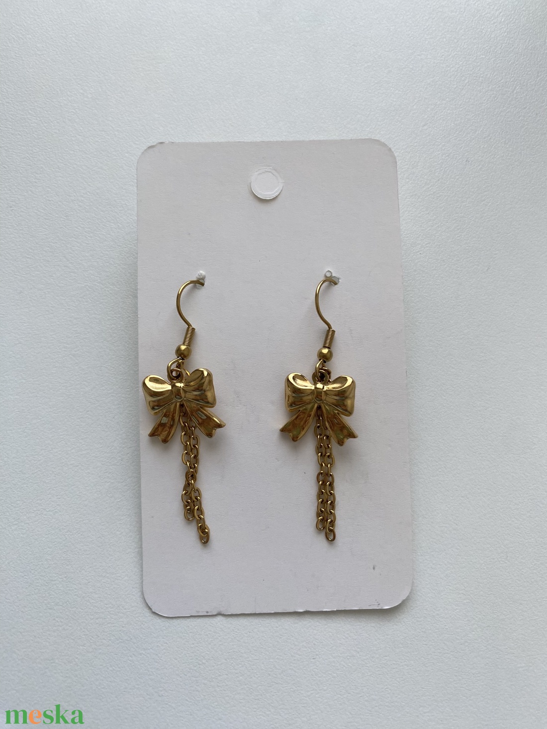 18k Aranyozott fülbevaló - ékszer - fülbevaló - lógós kerek fülbevaló - Meska.hu