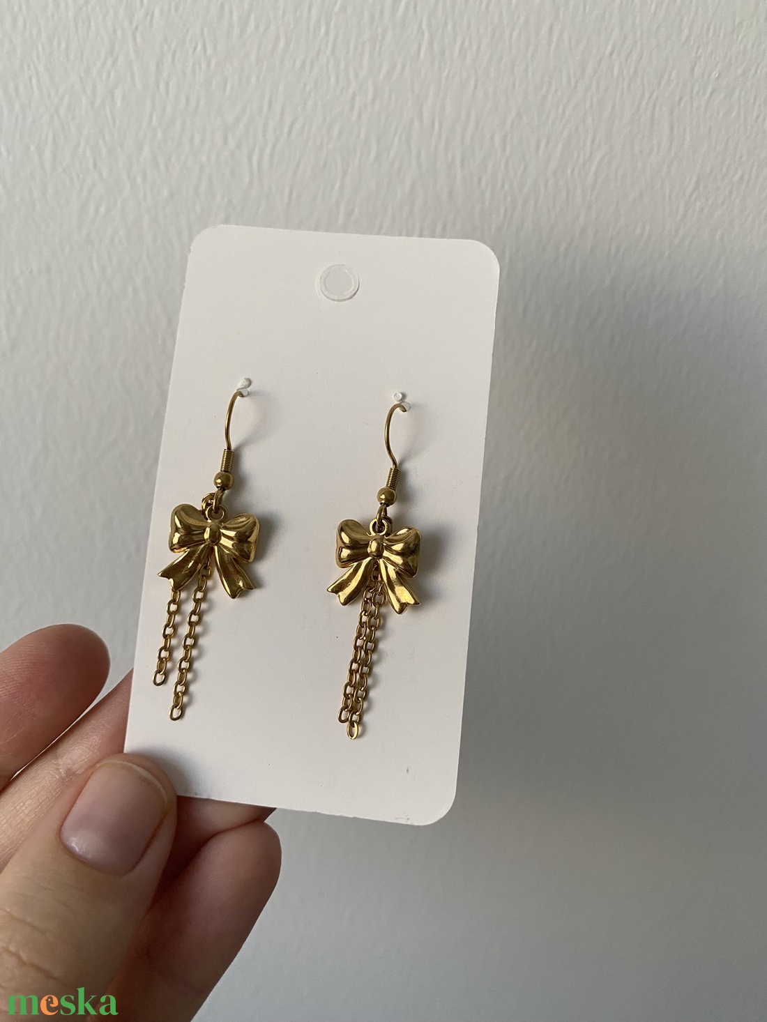 18k Aranyozott fülbevaló - ékszer - fülbevaló - lógós kerek fülbevaló - Meska.hu