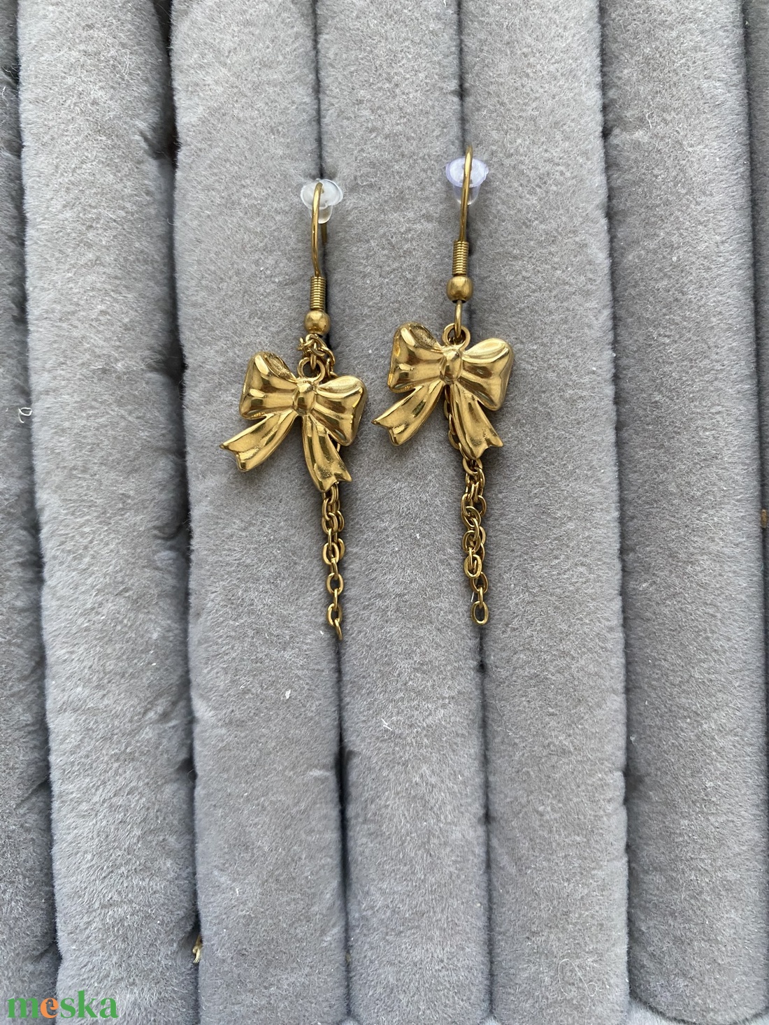 18k Aranyozott fülbevaló - ékszer - fülbevaló - lógós kerek fülbevaló - Meska.hu