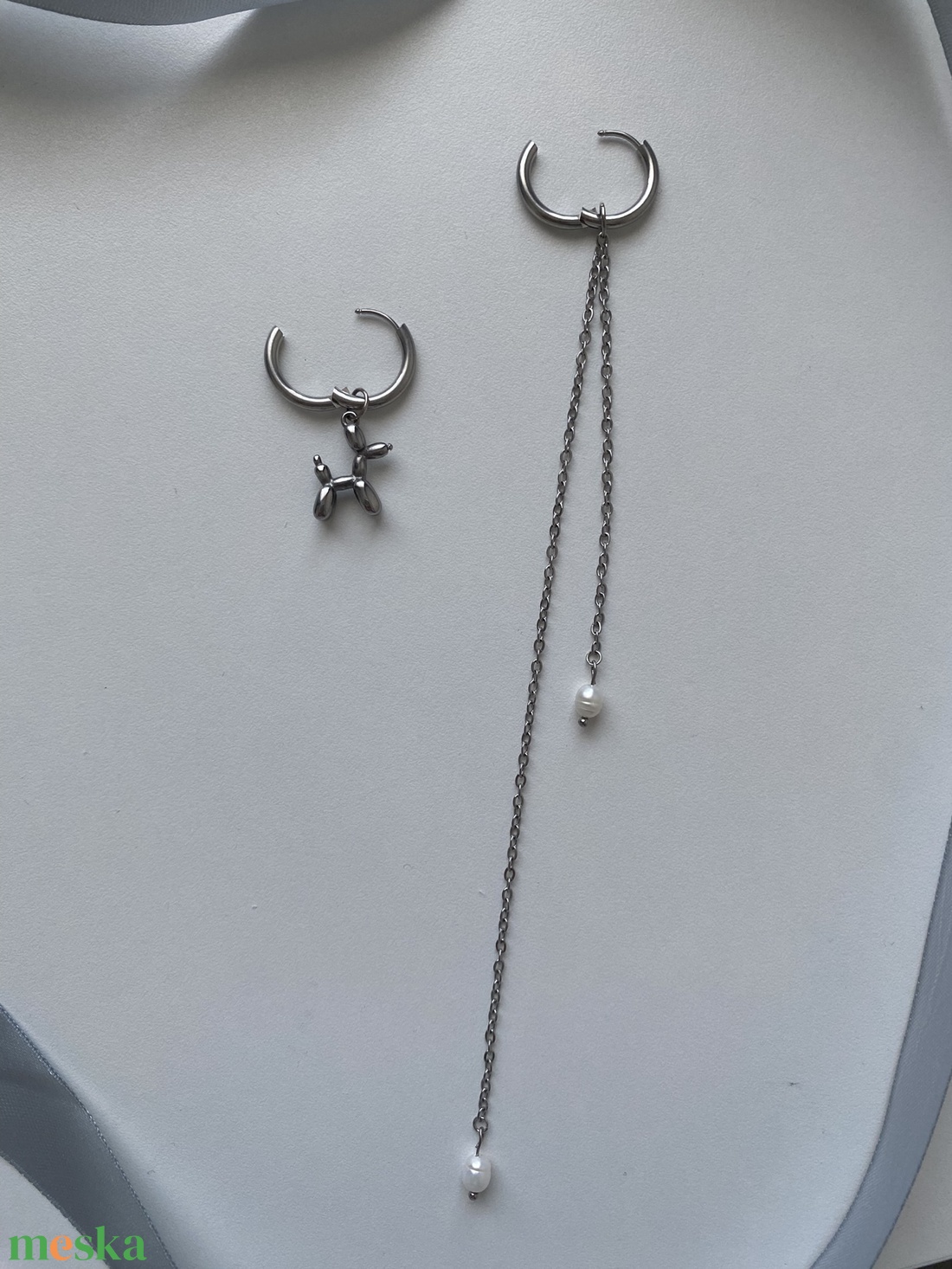 Aszimmetrikus fülbevaló - ékszer - fülbevaló - lógó fülbevaló - Meska.hu
