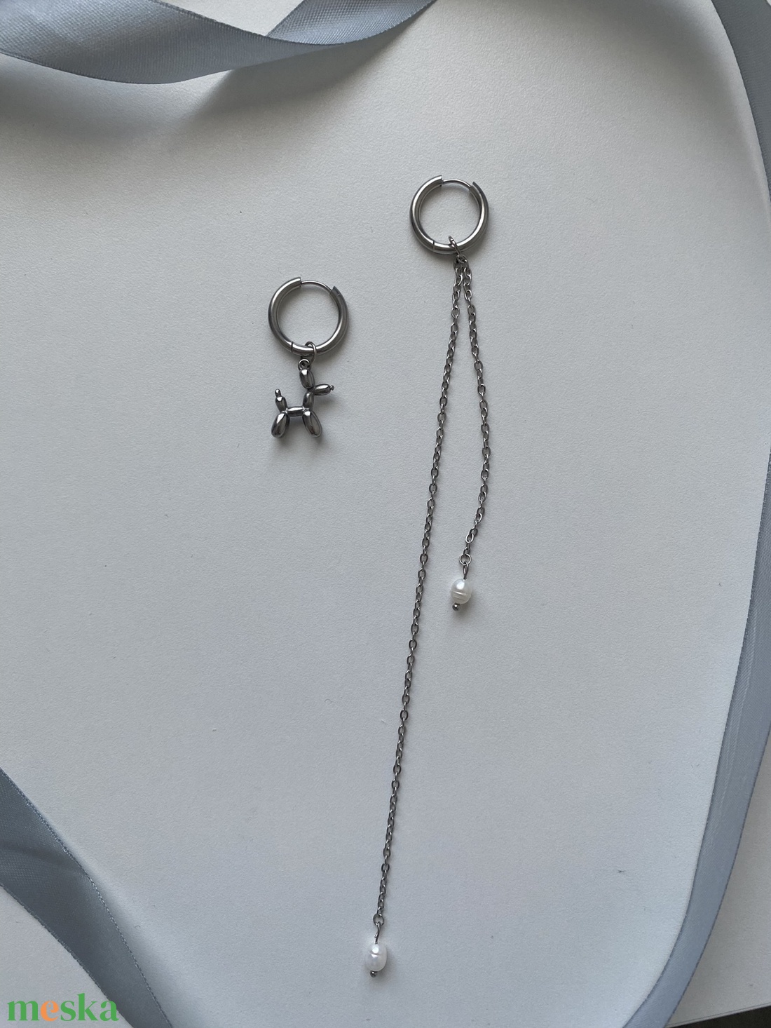 Aszimmetrikus fülbevaló - ékszer - fülbevaló - lógó fülbevaló - Meska.hu