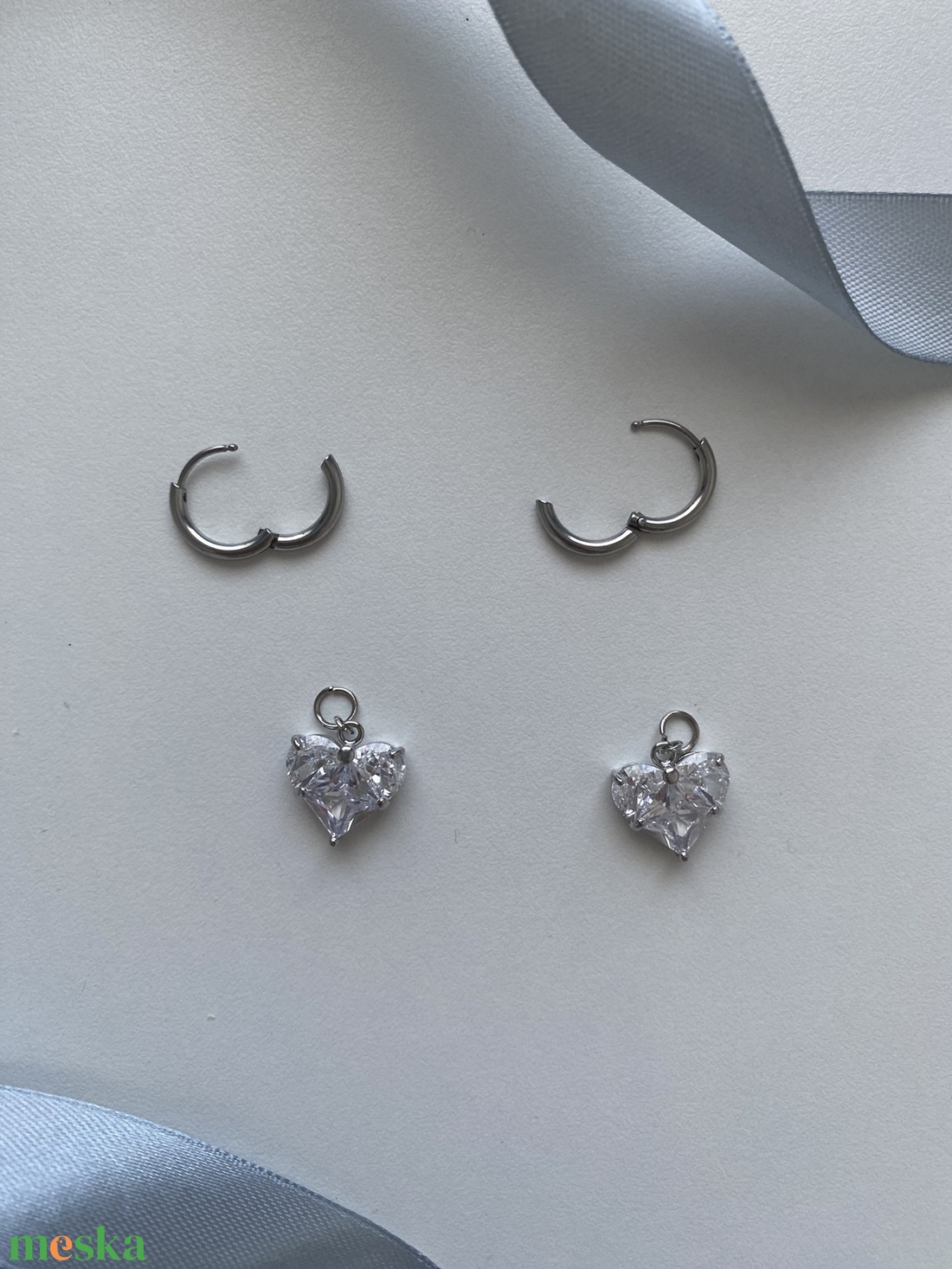Szív Fülbevaló - ékszer - fülbevaló - lógó fülbevaló - Meska.hu