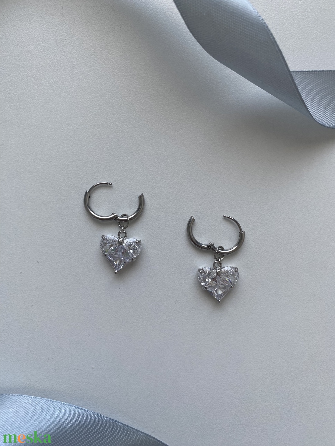 Szív Fülbevaló - ékszer - fülbevaló - lógó fülbevaló - Meska.hu