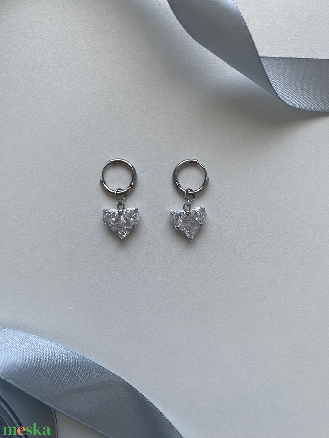 Szív Fülbevaló - ékszer - fülbevaló - lógó fülbevaló - Meska.hu