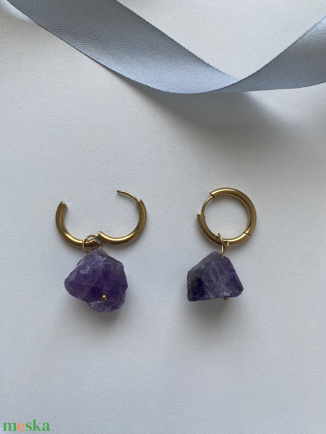 18k aranyozott fülbevaló  - ékszer - fülbevaló - lógós kerek fülbevaló - Meska.hu