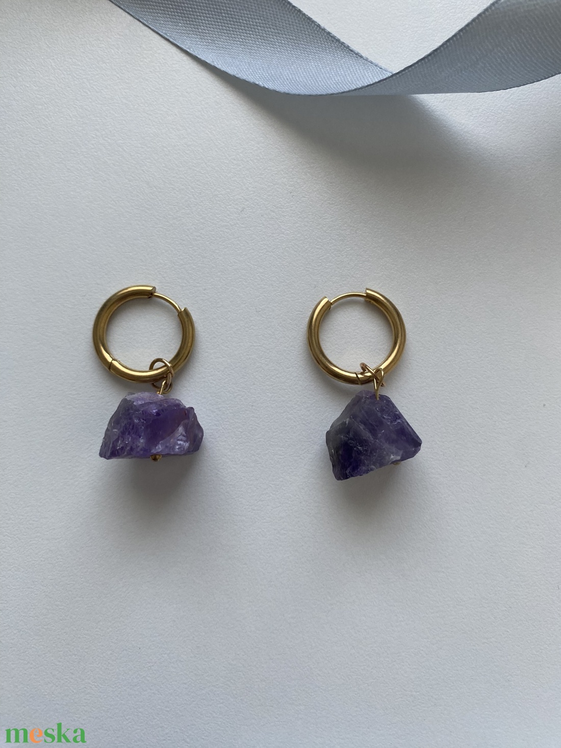 18k aranyozott fülbevaló  - ékszer - fülbevaló - lógós kerek fülbevaló - Meska.hu