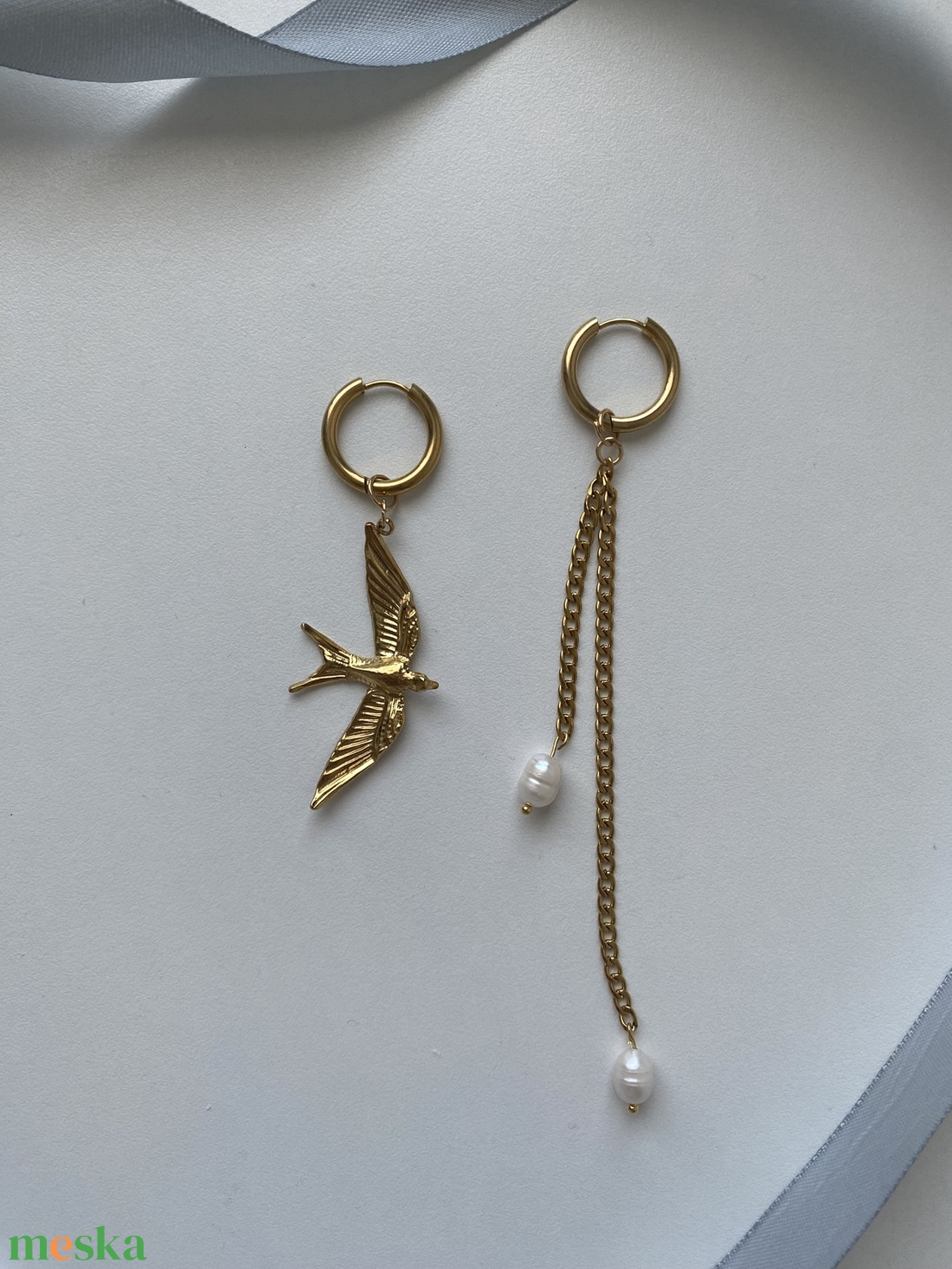 Aszimmetrikus fülbevaló - ékszer - fülbevaló - lógó fülbevaló - Meska.hu