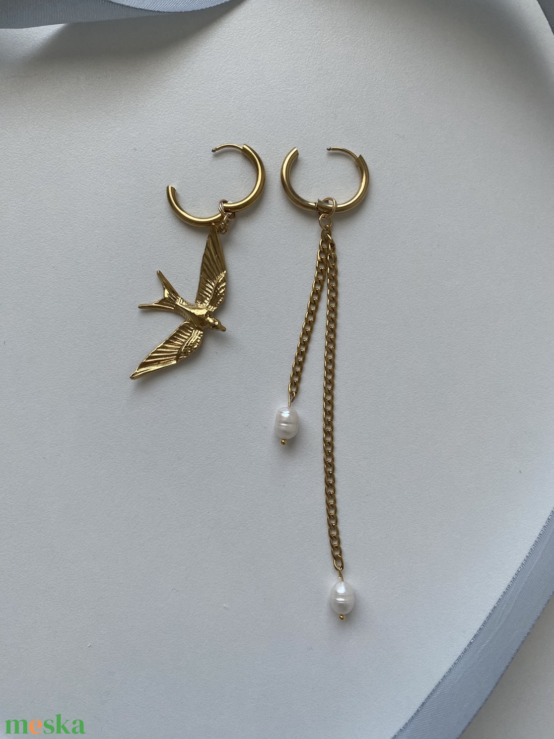 Aszimmetrikus fülbevaló - ékszer - fülbevaló - lógó fülbevaló - Meska.hu