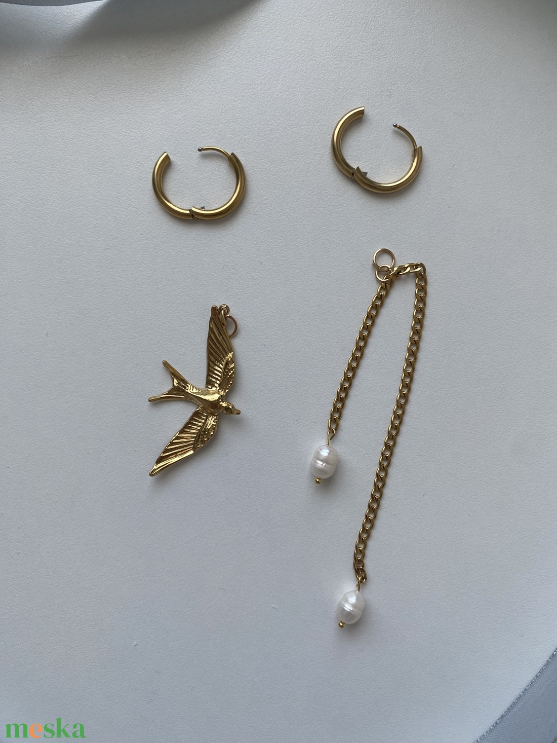 Aszimmetrikus fülbevaló - ékszer - fülbevaló - lógó fülbevaló - Meska.hu