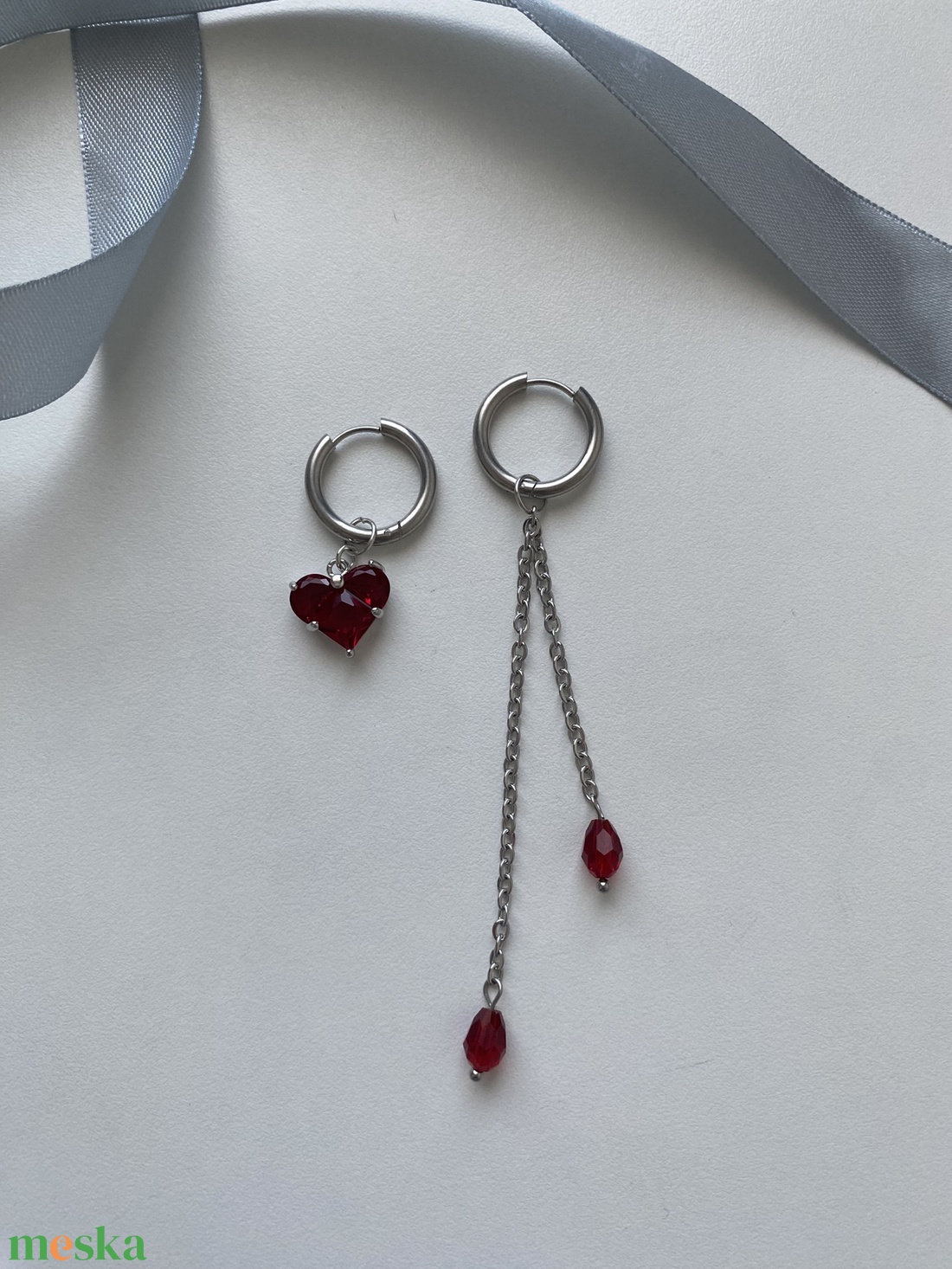 Aszimmetrikus fülbevaló - ékszer - fülbevaló - lógó fülbevaló - Meska.hu