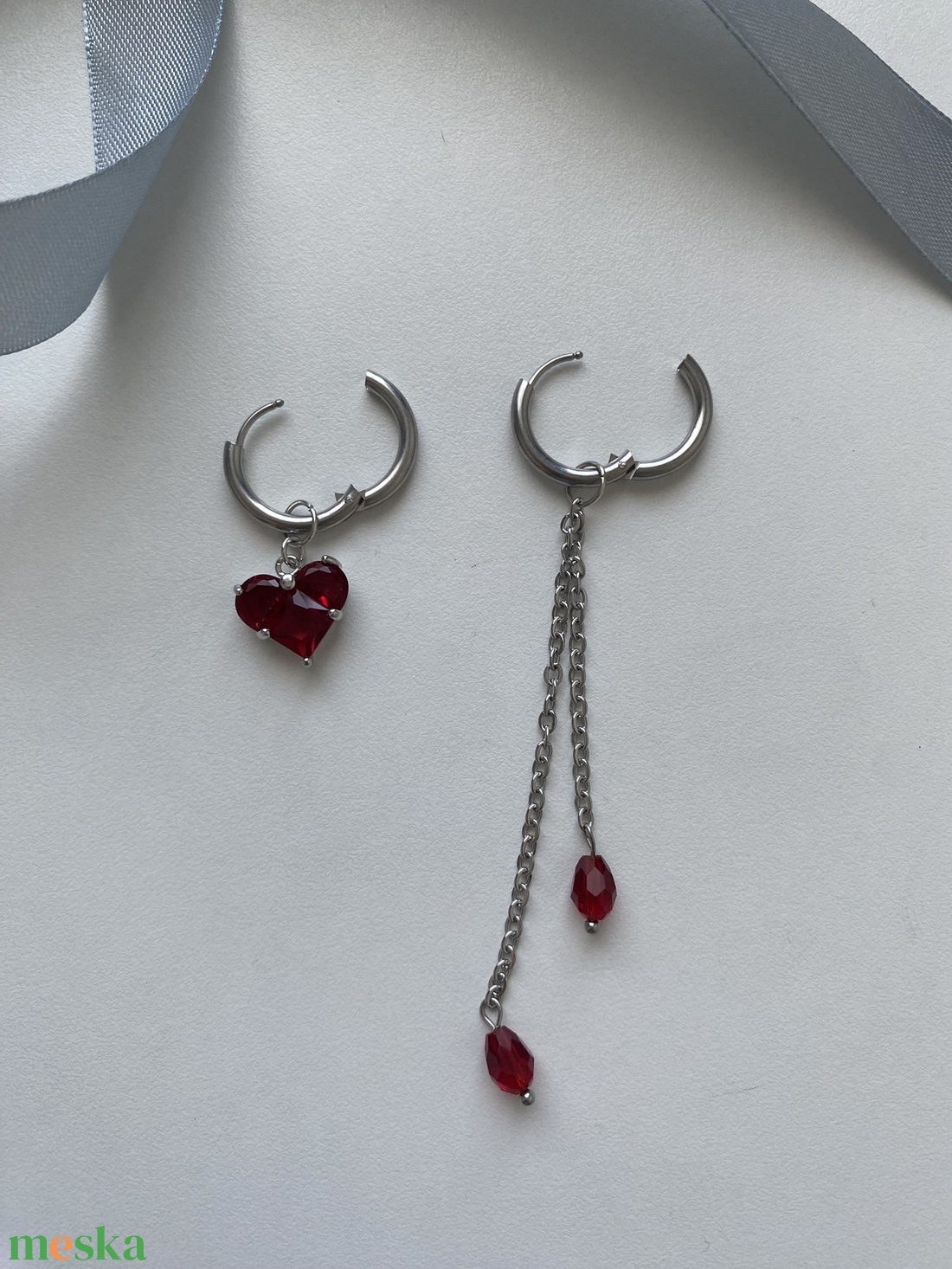 Aszimmetrikus fülbevaló - ékszer - fülbevaló - lógó fülbevaló - Meska.hu