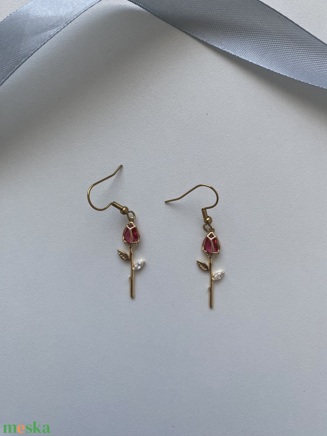 18k aranyozott fülbevaló  - ékszer - fülbevaló - lógó fülbevaló - Meska.hu