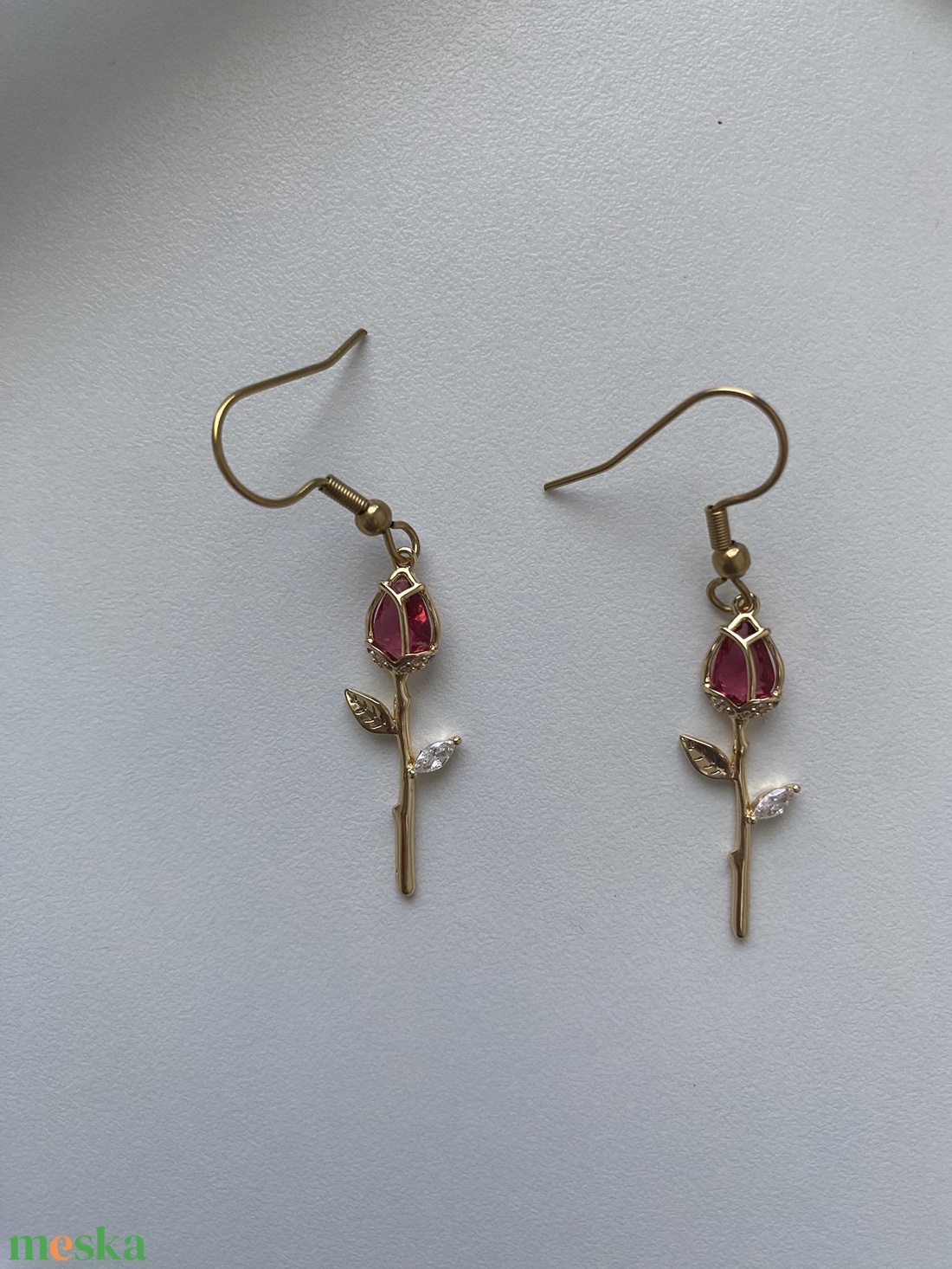 18k aranyozott fülbevaló  - ékszer - fülbevaló - lógó fülbevaló - Meska.hu