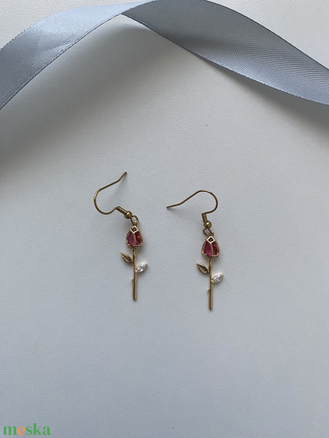 18k aranyozott fülbevaló  - ékszer - fülbevaló - lógó fülbevaló - Meska.hu