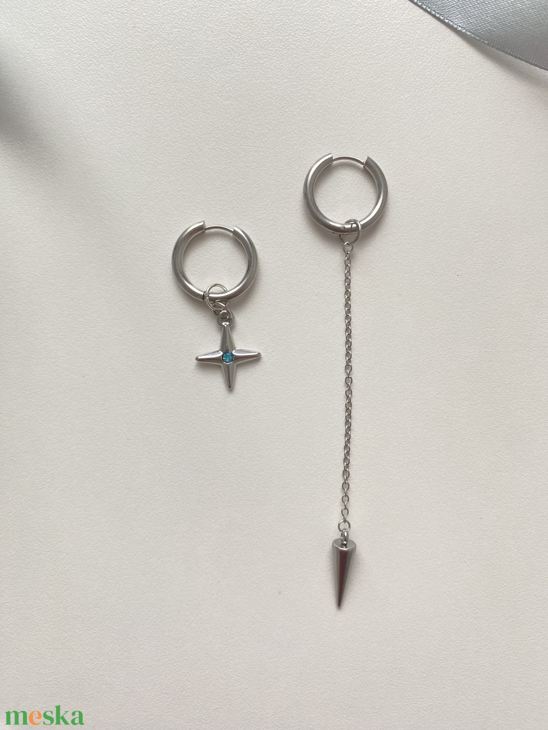 Aszimmetrikus fülbevaló - ékszer - fülbevaló - lógó fülbevaló - Meska.hu