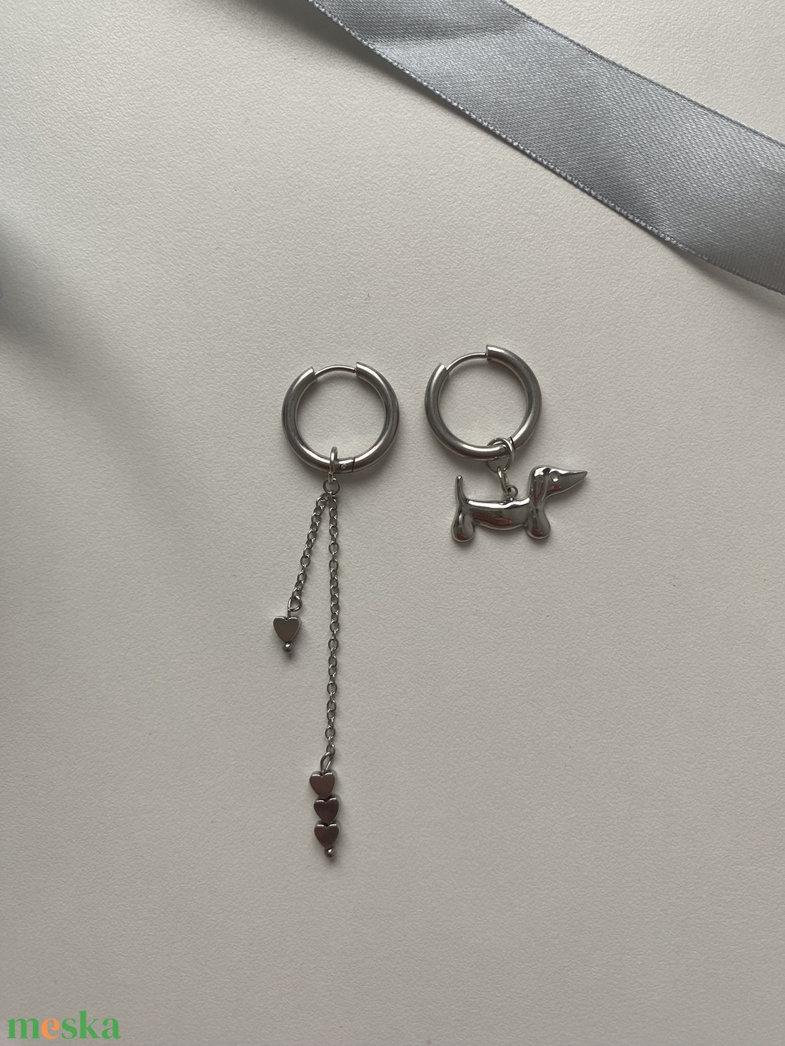 Aszimmetrikus fülbevaló - ékszer - fülbevaló - lógó fülbevaló - Meska.hu