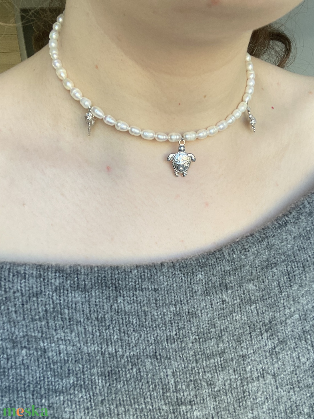 Nyaklánc  - ékszer - nyaklánc - gyöngyös nyaklánc - Meska.hu