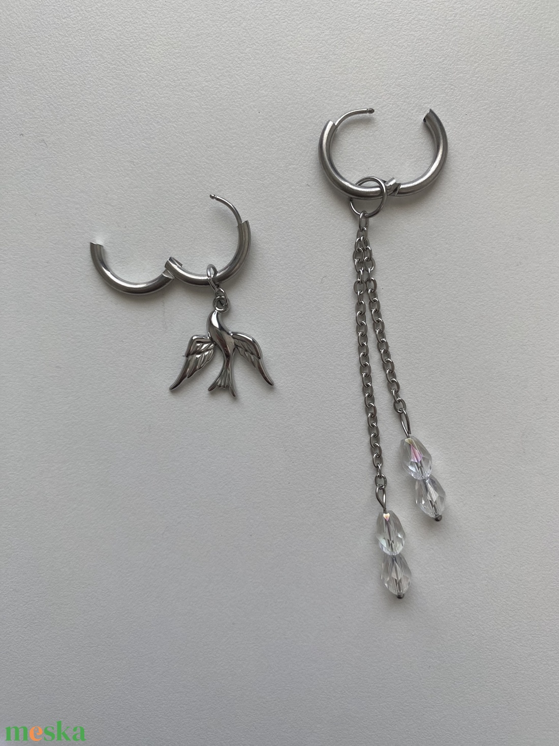 Aszimmetrikus fülbevaló - ékszer - fülbevaló - lógó fülbevaló - Meska.hu