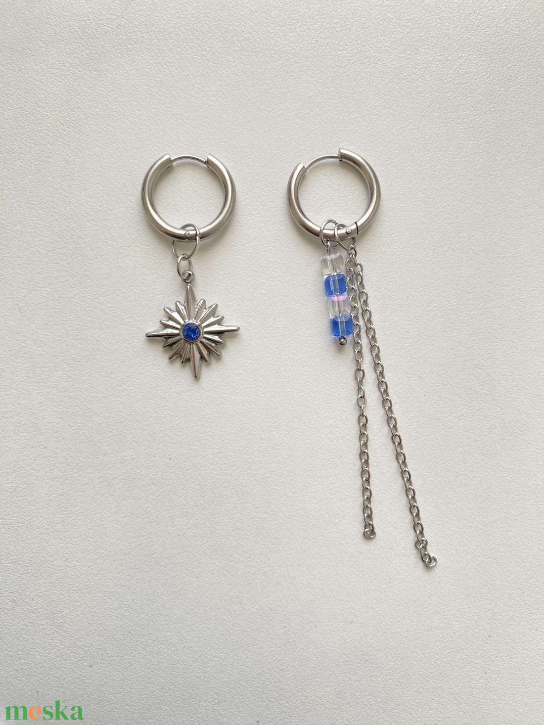 Aszimmetrikus fülbevaló - ékszer - fülbevaló - lógó fülbevaló - Meska.hu