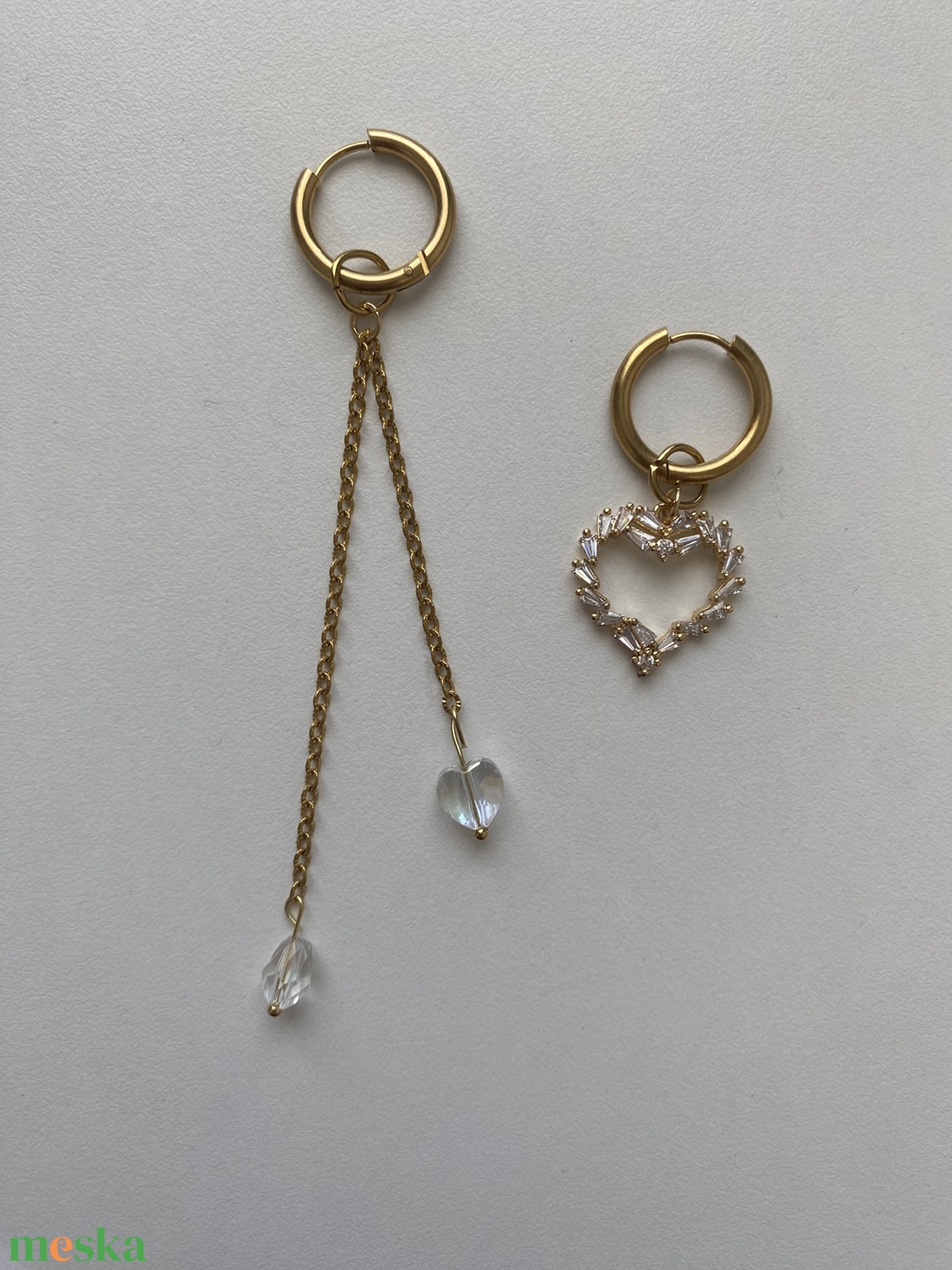 Aszimmetrikus fülbevaló - ékszer - fülbevaló - lógó fülbevaló - Meska.hu