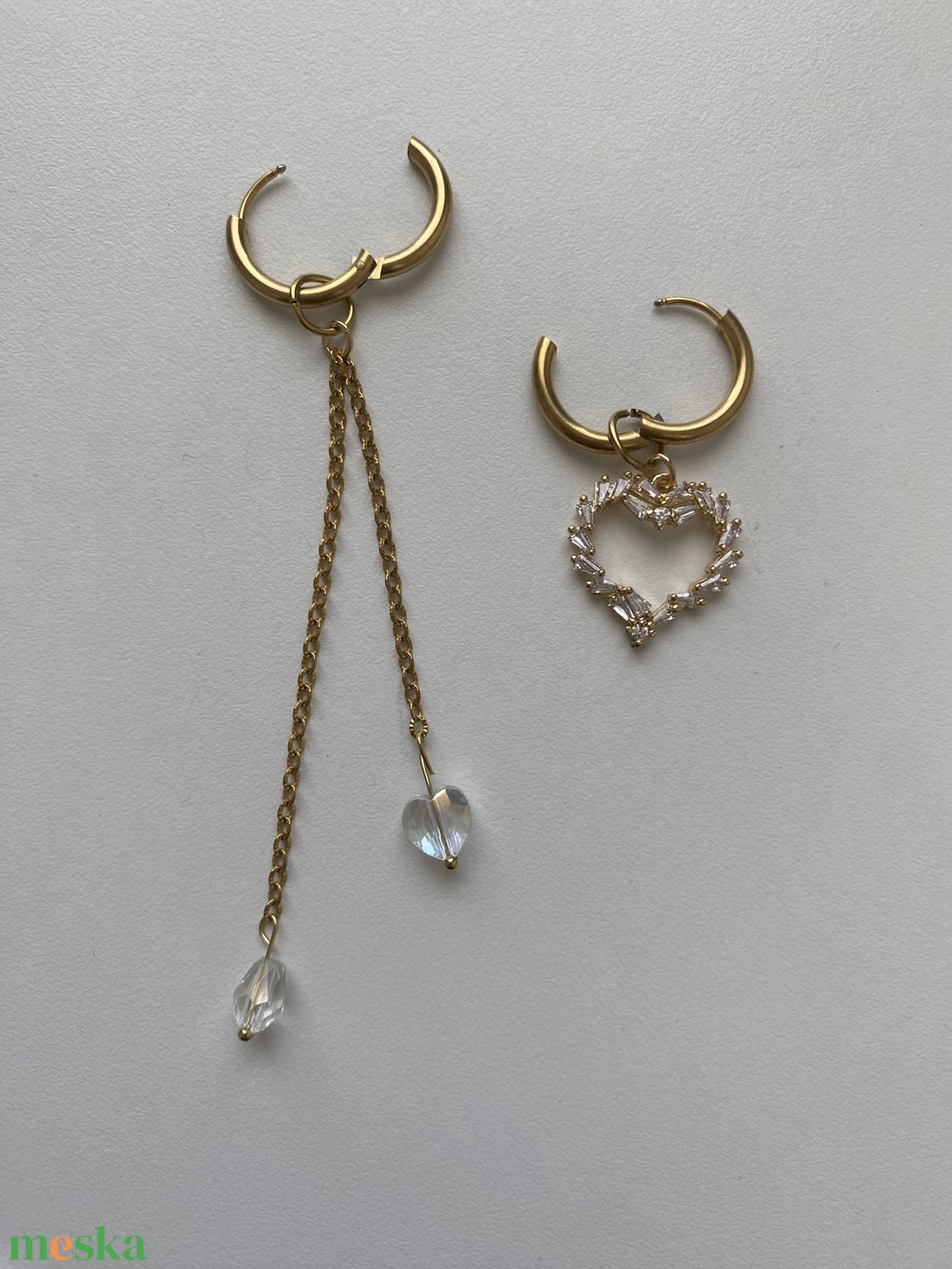 Aszimmetrikus fülbevaló - ékszer - fülbevaló - lógó fülbevaló - Meska.hu