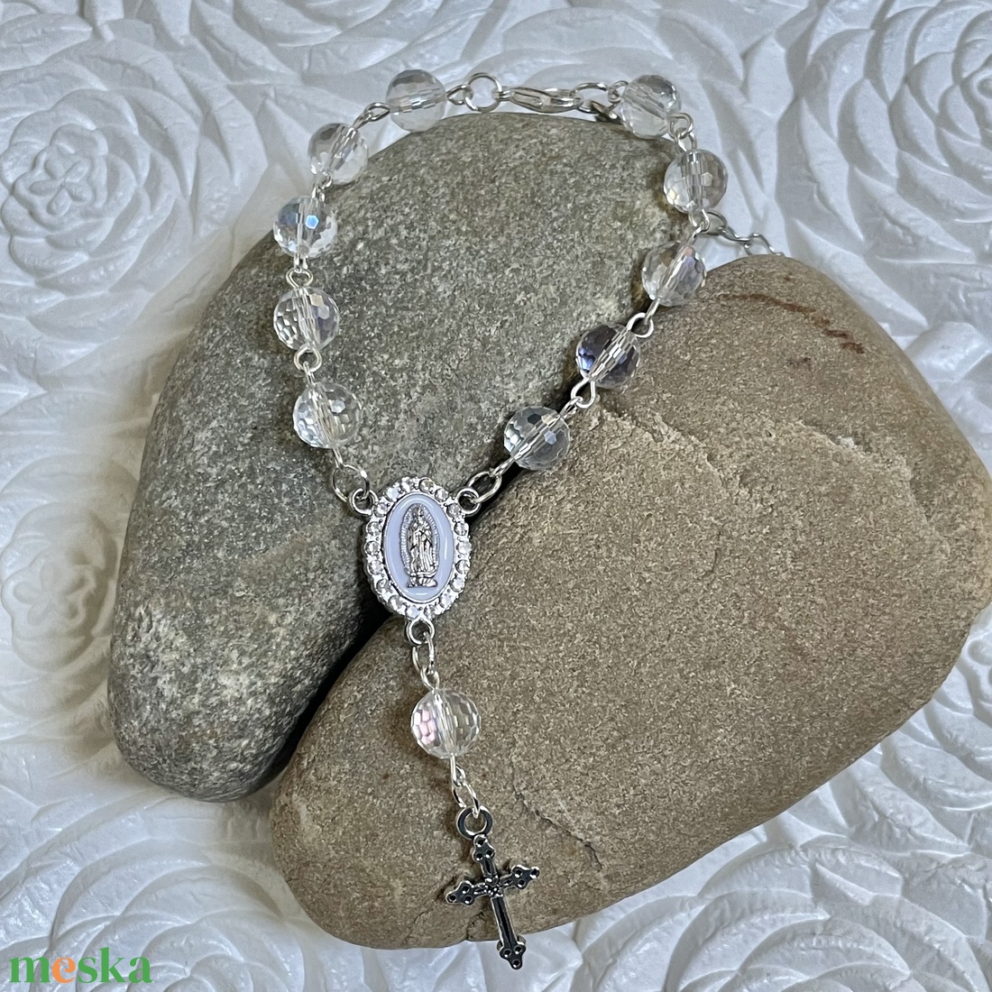 Autós rózsafüzér, tizedes rózsafüzér Swarovski kristályokból - otthon & életmód - vallás - lánc & füzér - Meska.hu