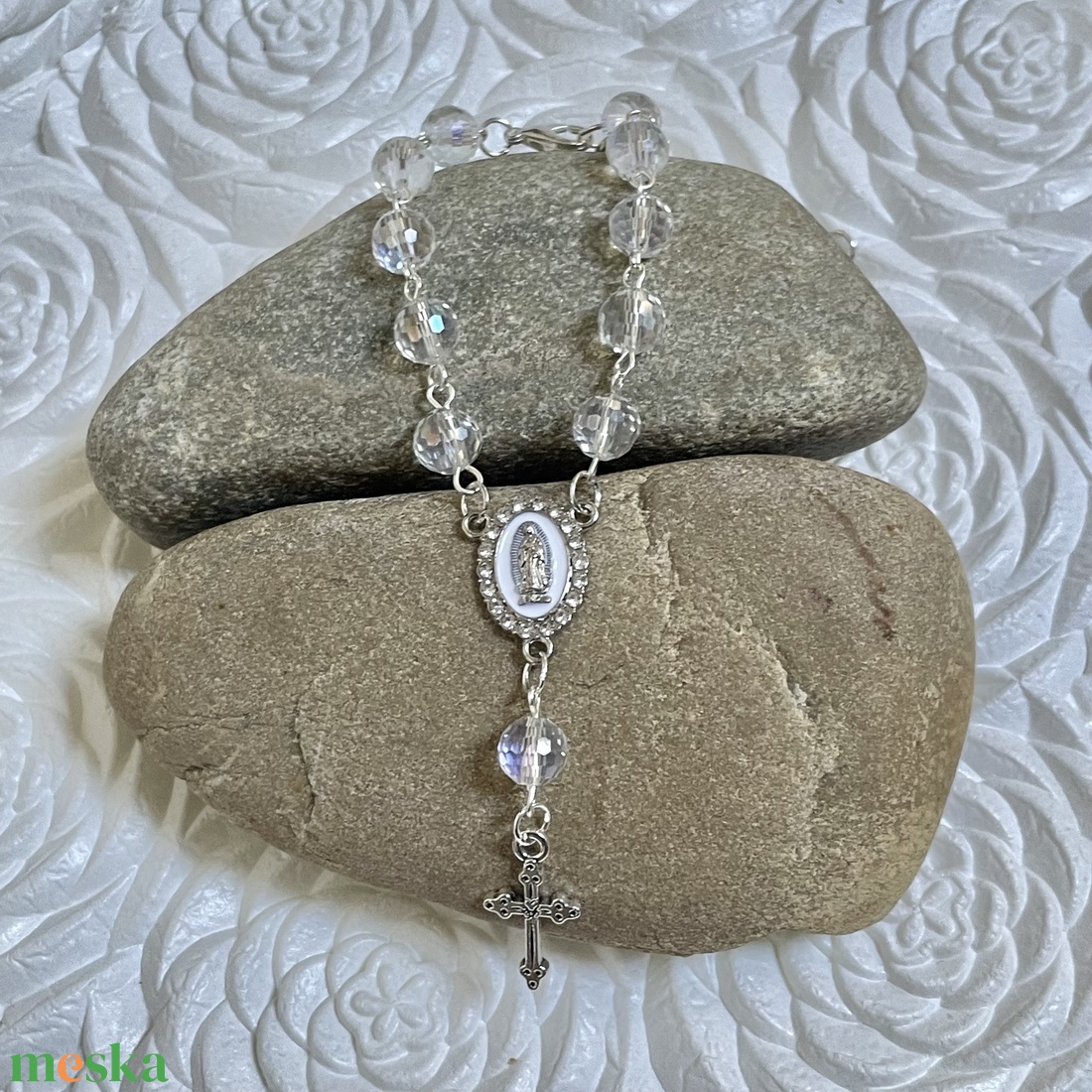 Autós rózsafüzér, tizedes rózsafüzér Swarovski kristályokból - otthon & életmód - vallás - lánc & füzér - Meska.hu