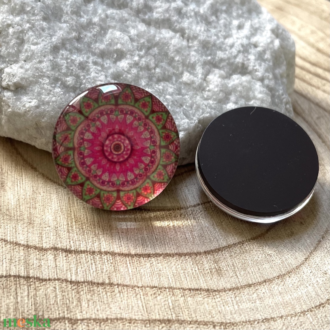 Mandala mintás üveglencsés hűtőmágnes - otthon & életmód - konyhafelszerelés, tálalás - konyhai dekoráció - hűtőmágnes - Meska.hu