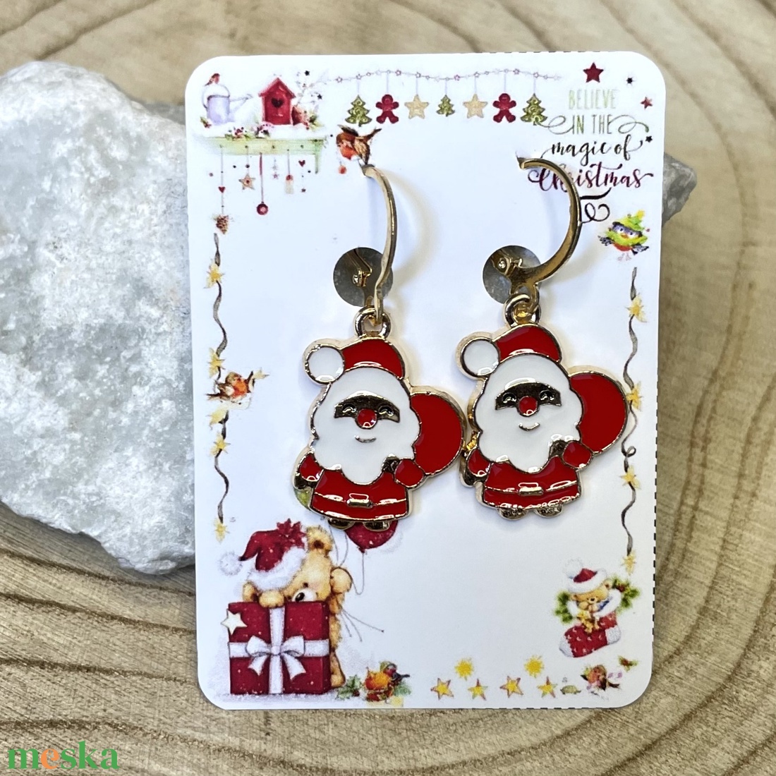 Karácsonyi lógó fülbevaló mikulás télapó 5627968 - ékszer - fülbevaló - lógó fülbevaló - Meska.hu